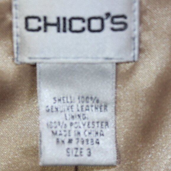 #258 Chico's Animal Print Leather Dress Jacket Size 3 (16) - Picture 7 of 10